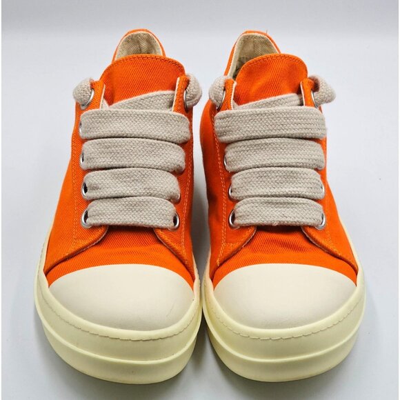 Rick Owens DRKSHDW Men's Orange Jumbo Lace Low Top Sneakers Sz 12 (45) 2817 - Picture 12 of 16